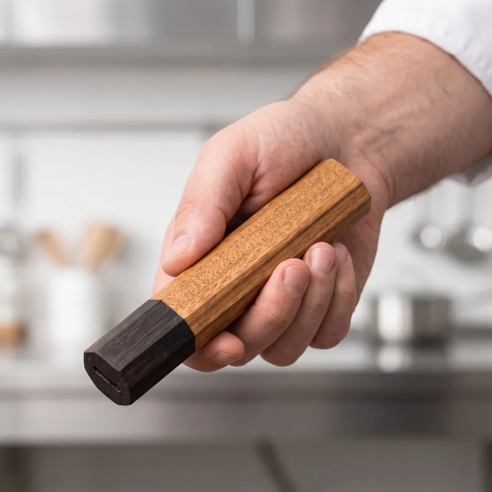 Japanese Knife - Masif Ahşap Sekizgen Sap Boş Parçası,