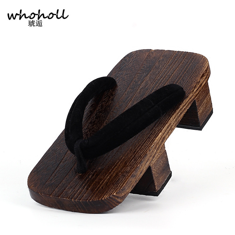 Geta Wooden Sandal - WHOHOLL Geta Iki dişli Sandalet Anime