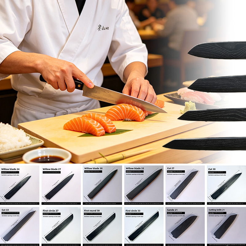 Japanese Knife - Siyah Lake Kaplamalı Dişbudak Ağacından Saya